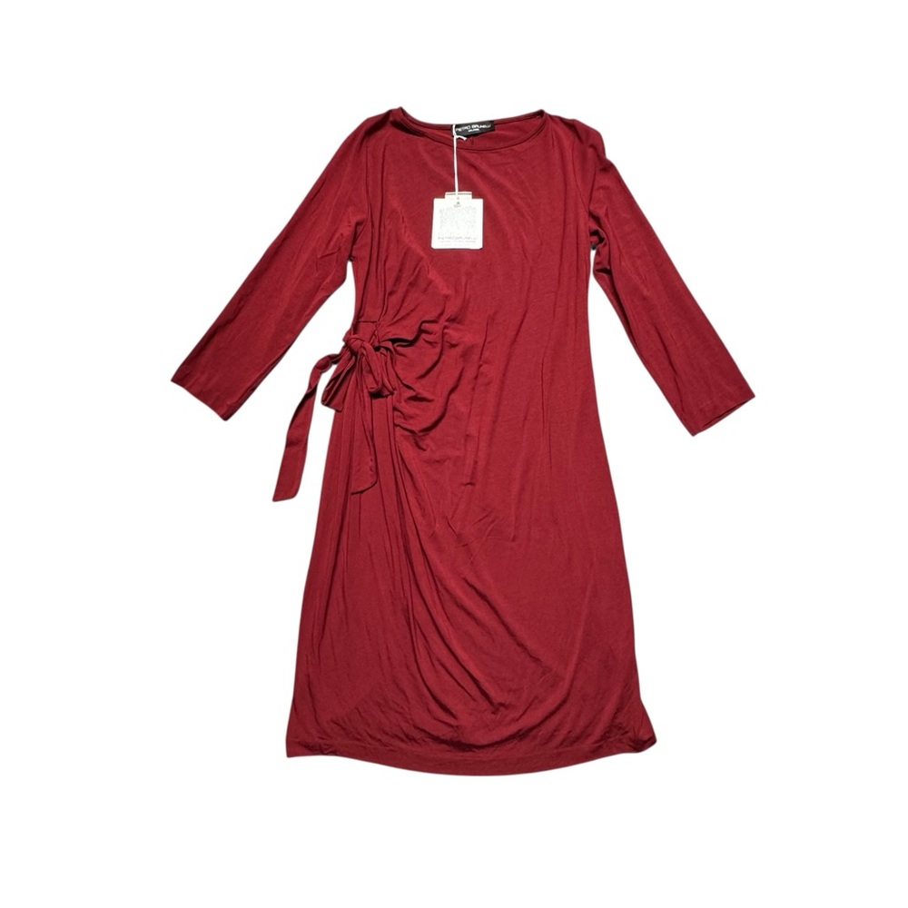 Pietro Brunelli Vermont Side Tie Maternity Dress Size Medium Wine Italy Holiday‎